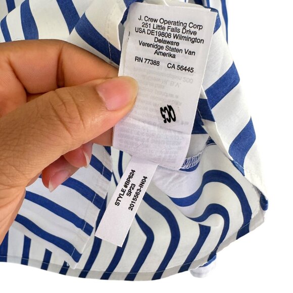 J. Crew Women's Striped Long-sleeve button-up with ruffle cuffs Blouse Size S - Picture 8 of 11